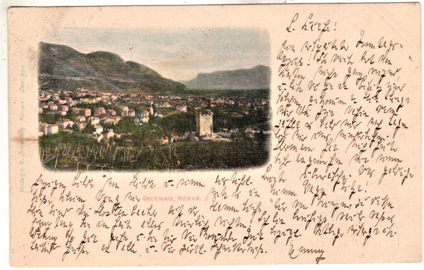 Cartolina antica Merano Obermais bei Meran