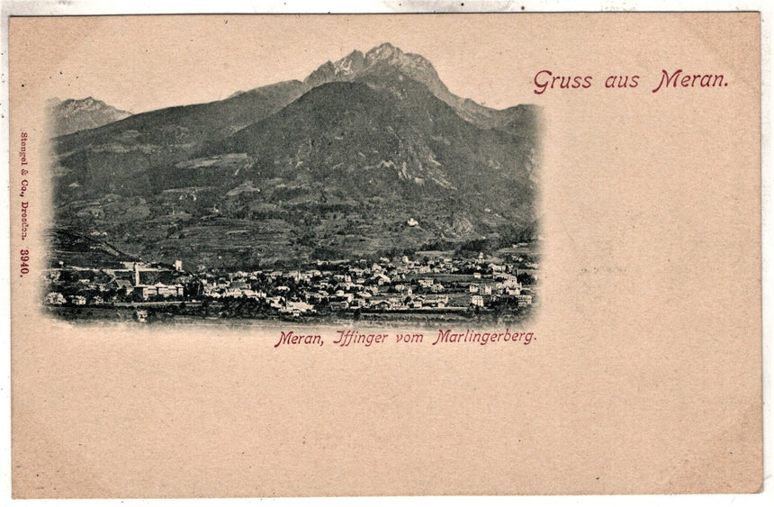 Cartolina antica Merano Jffinger vom Marlingerberg