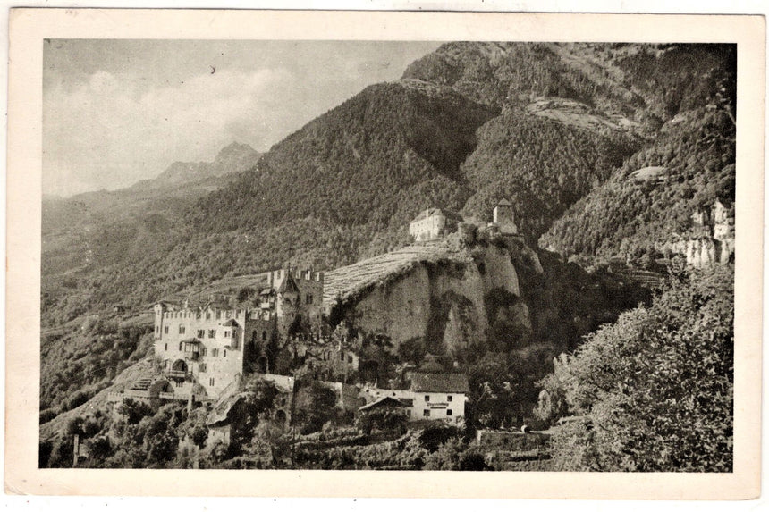 Cartolina antica Merano Brunnenburg und schloss Tirol feldpost