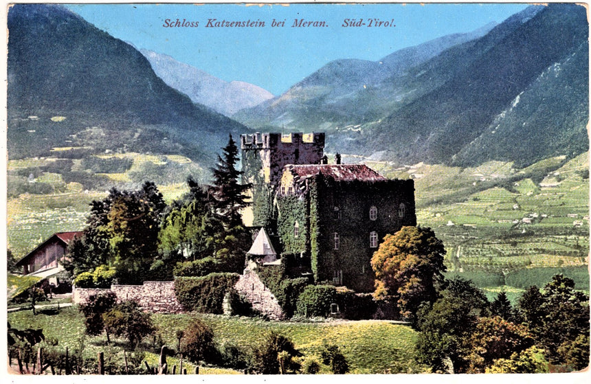 Cartolina antica Merano Schloss Katzenstein bei Meran