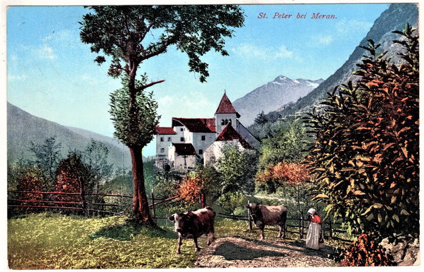 Cartolina antica Merano San Peter bei Meran