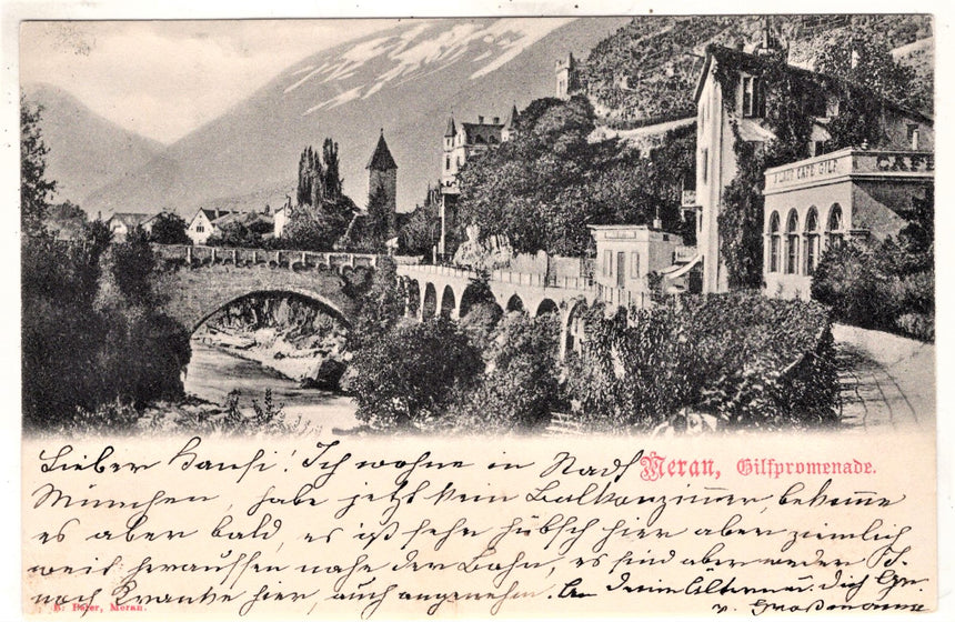 Cartolina antica Merano Gilfpromenade