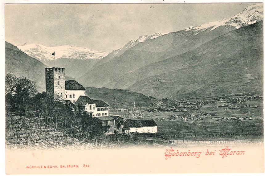 Cartolina antica Merano Lebenberg bei Meran