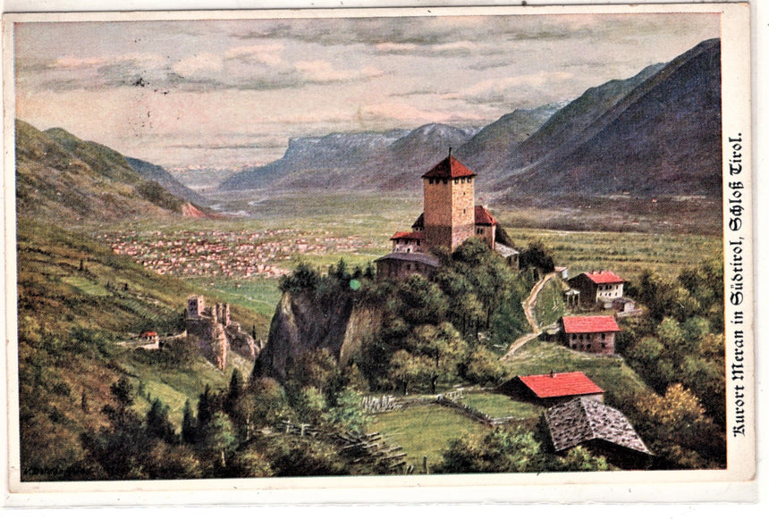 Cartolina antica Merano Kurort Meran in Sudtirol Schloss Tirol