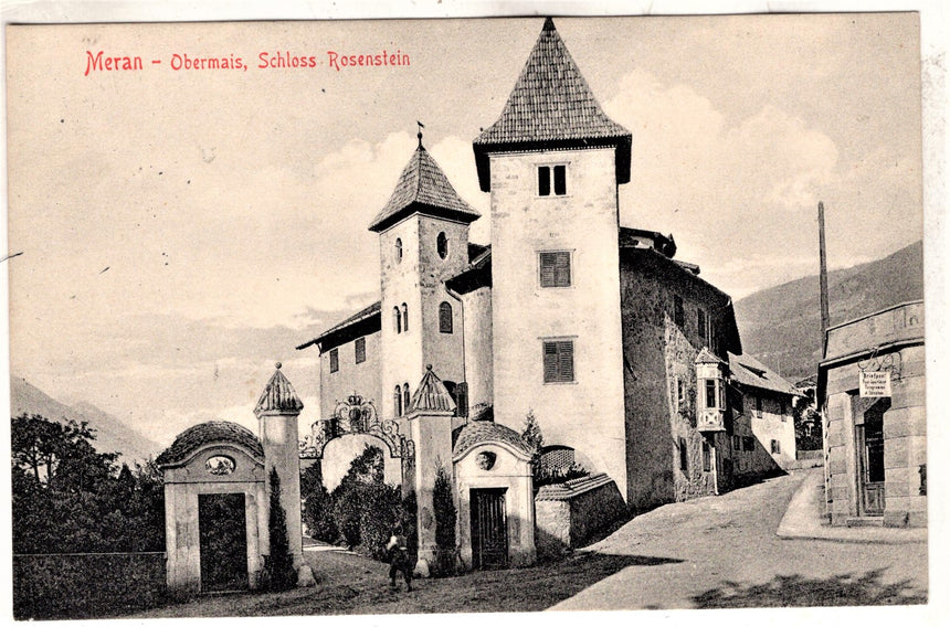 Cartolina antica Merano Obermais Schloss Rosenstein Meran