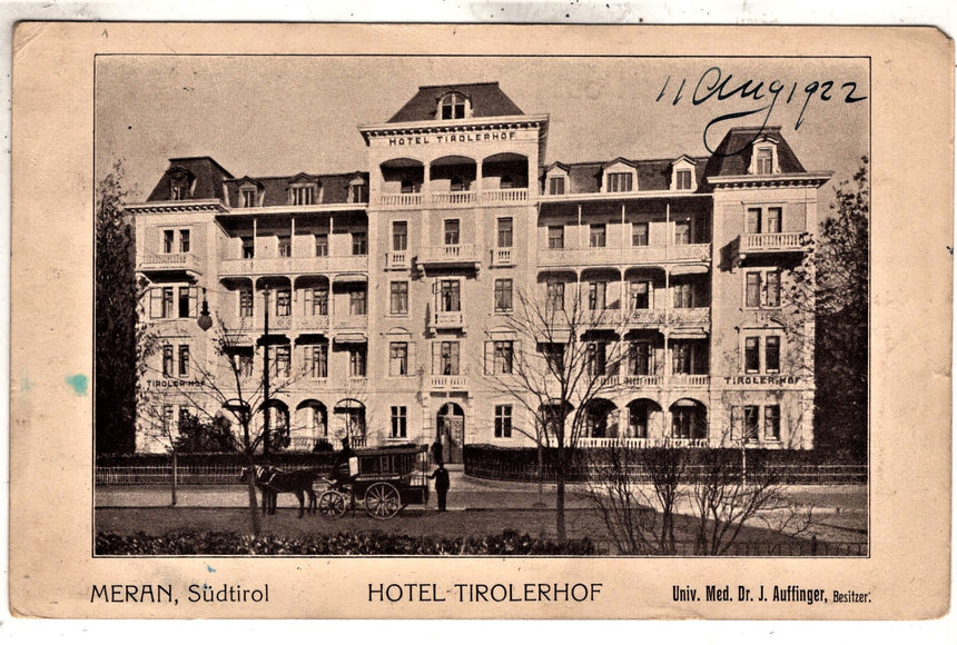 Cartolina antica Merano Hotel Tirolerhof