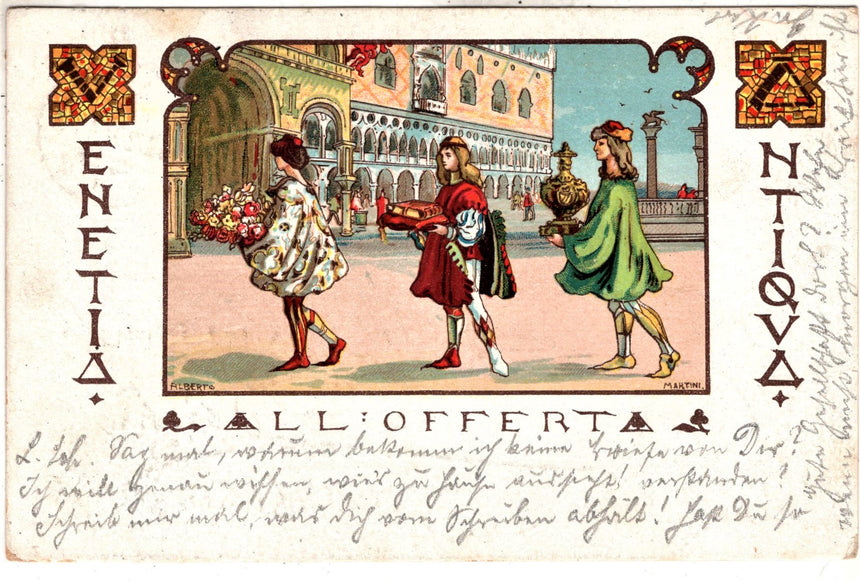 Cartolina antica Venezia Venetia Antiqua l offerta dis Martini
