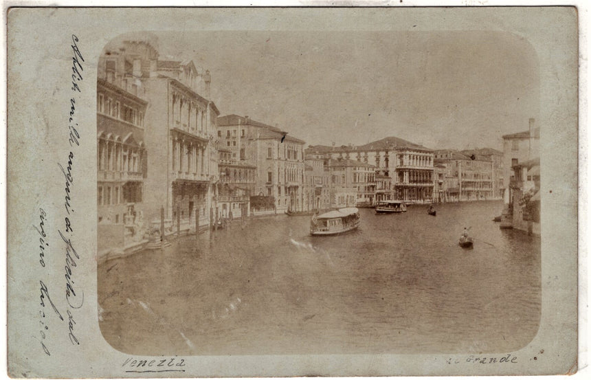 Cartolina antica Venezia fotografia spedita da Bologna per la città