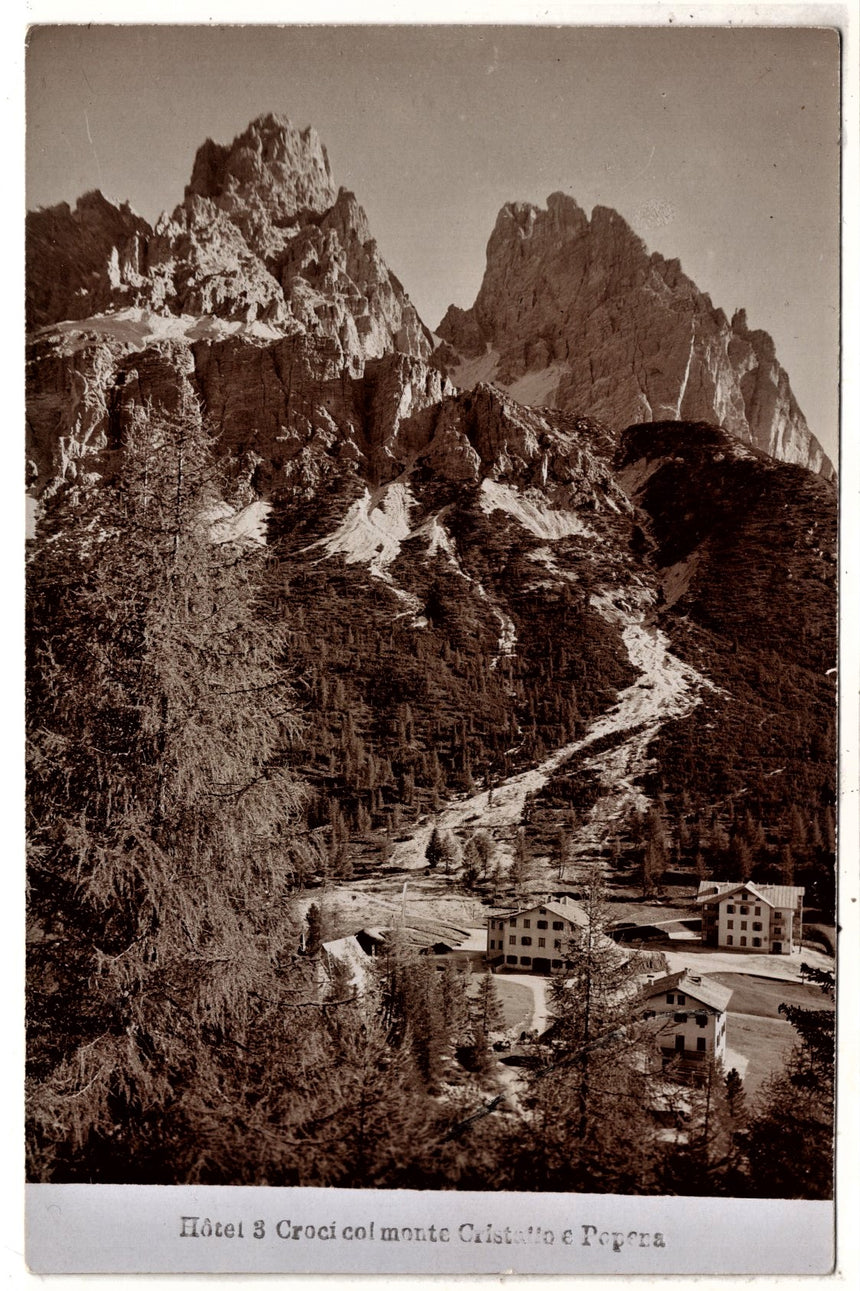 Cartolina antica Cortina d Ampezzo cartolina fotorgafica Hotel tre Croci
