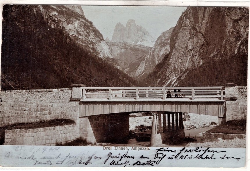 Cartolina antica Cortina cartolina fotografica Drei Zinnen Ampezzo