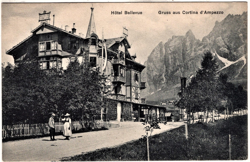 Cartolina antica Cortina Hotel Bellevue