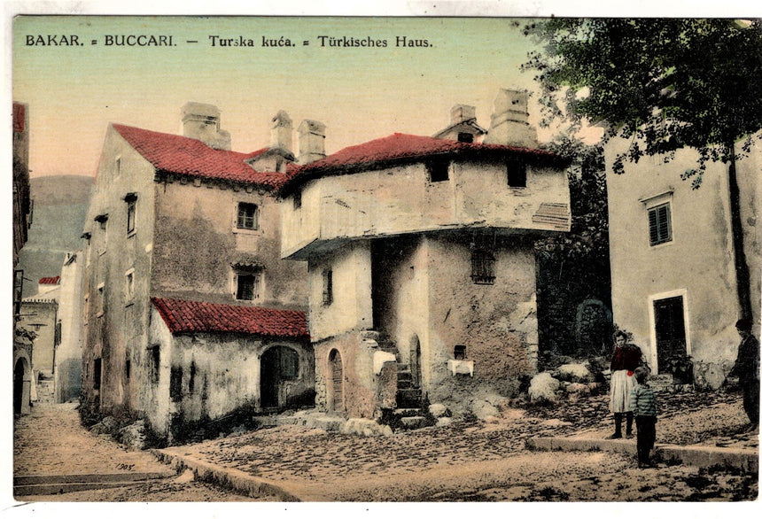 Cartolina antica Bakar Buccari turkisches haus Croazia