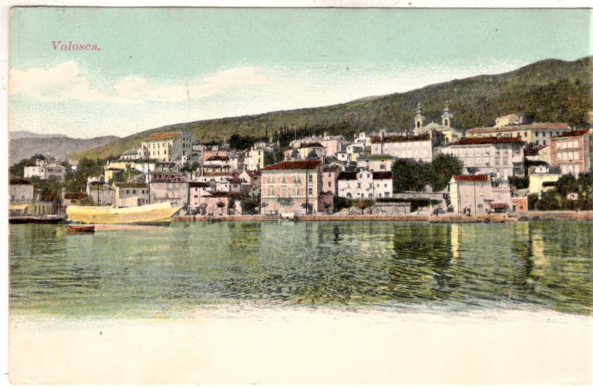 Cartolina antica Volosca Abbazia Croazia panorama
