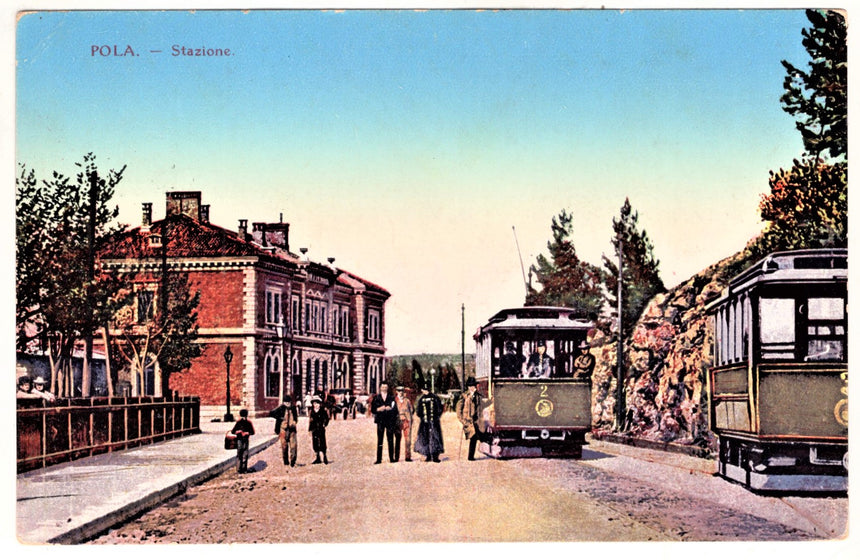 Cartolina antica Pola la stazione feldpost