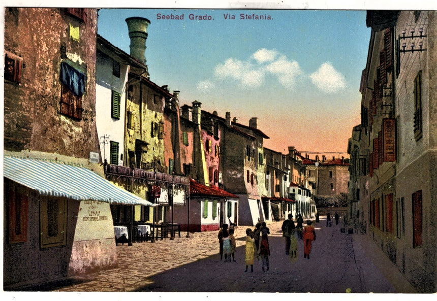 Cartolina antica Grado via Stefania Croazia