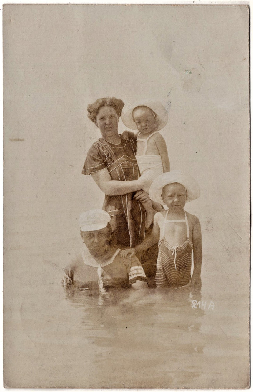 Cartolina antica Grado foto bagnanti Croazia