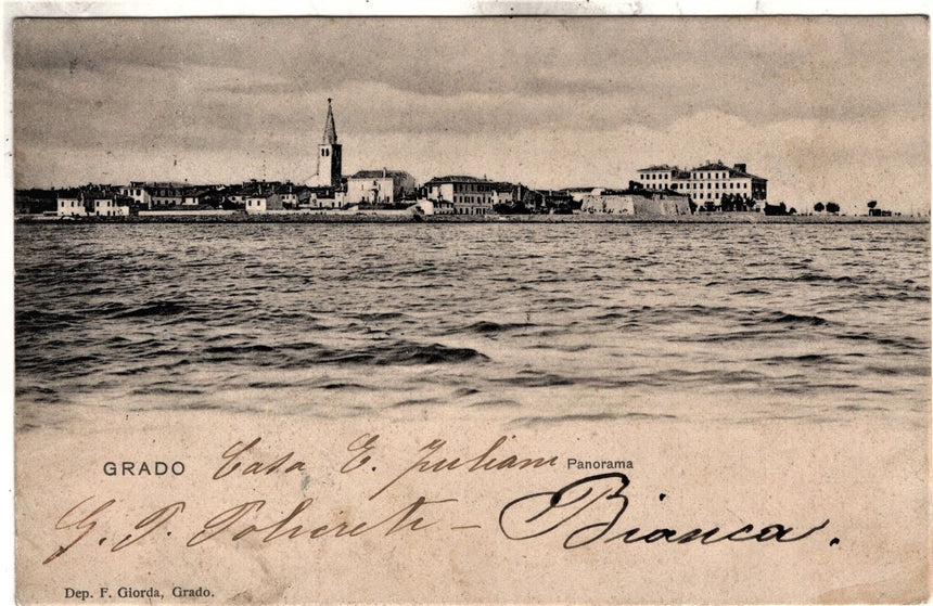 Cartolina antica Grado panorama Croazia