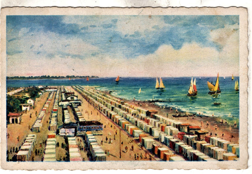 Cartolina antica Grado la spiaggia Croazia