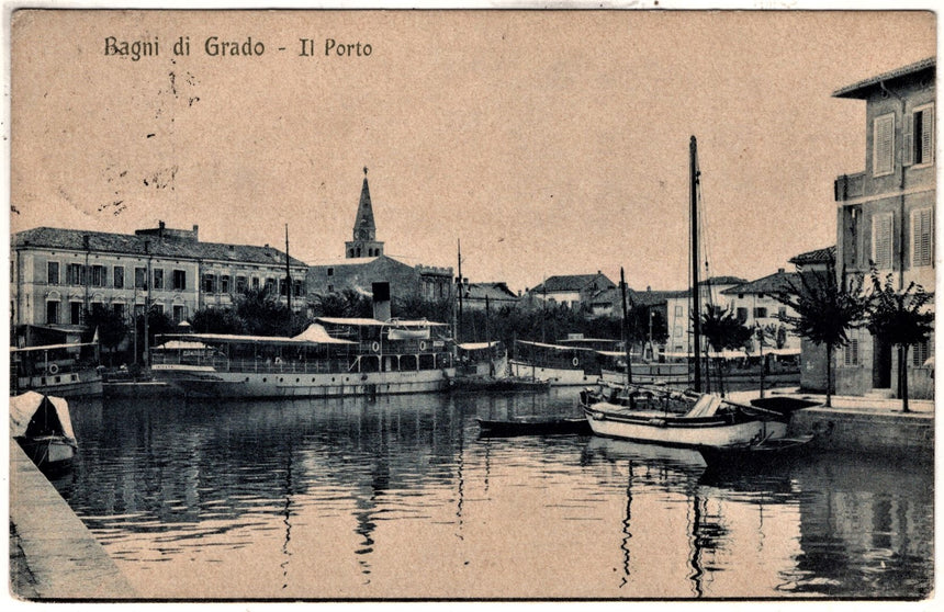 Cartolina antica Grado il porto Croazia