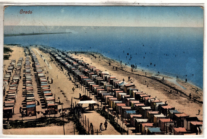 Cartolina antica Grado la spiaggia Croazia
