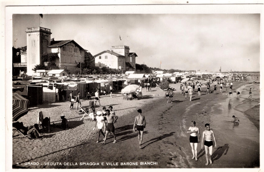 Cartolina antica Grado la spiaggia Croazia