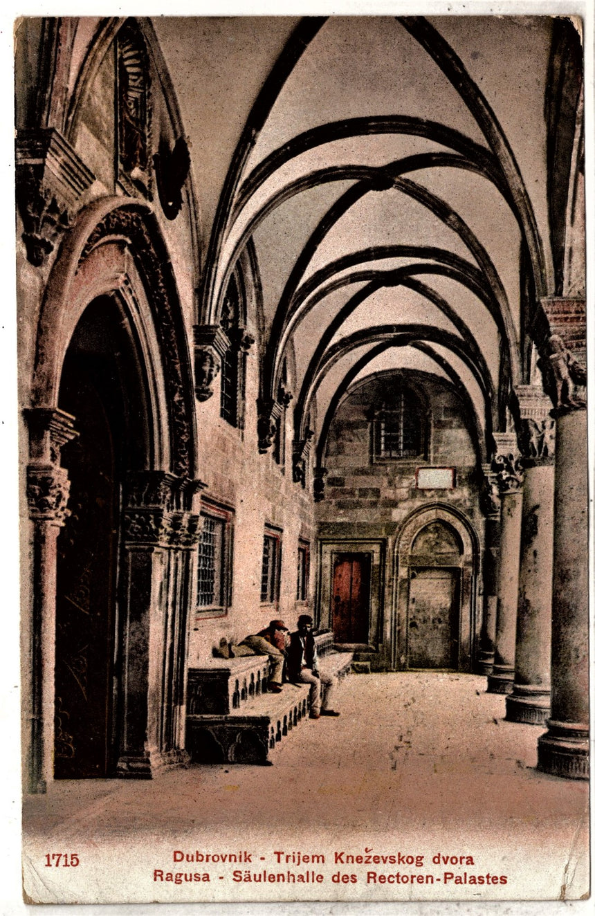 Cartolina antica Ragusa Trijem Knezevskog dvora Croazia