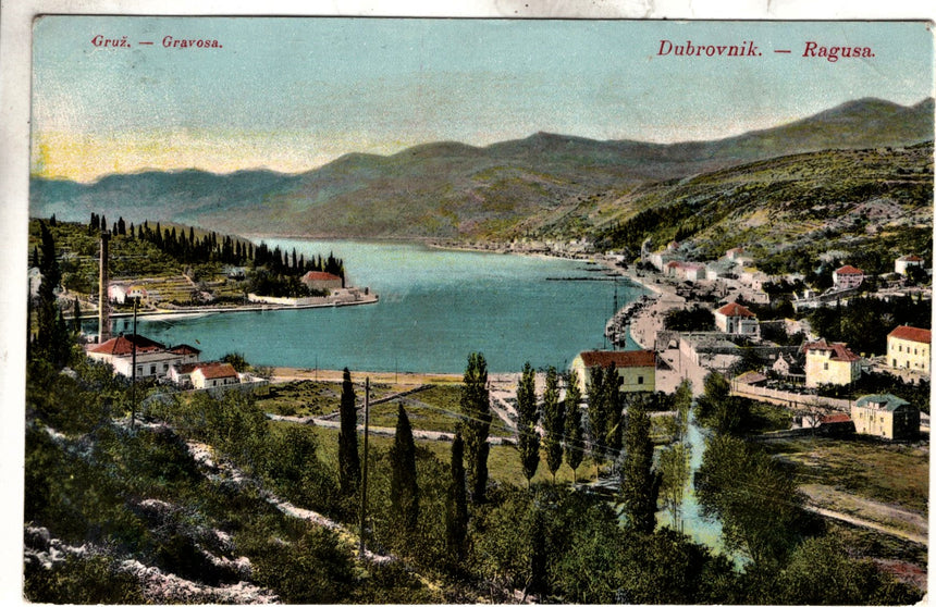 Cartolina antica Ragusa Gravosa panorama Croazia