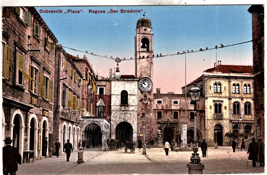 Cartolina antica Ragusa der Stradone Croazia