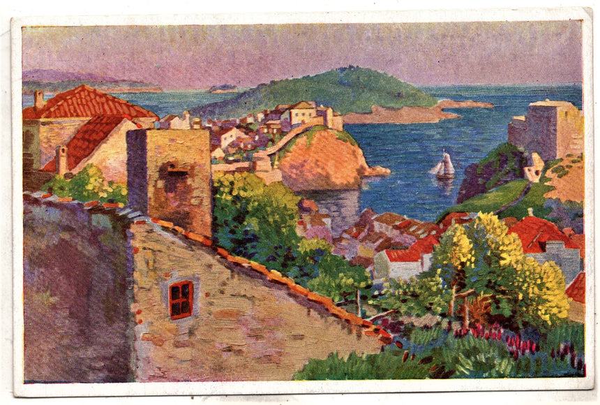 Cartolina antica Raguse partia occidentale de le ville Groazia