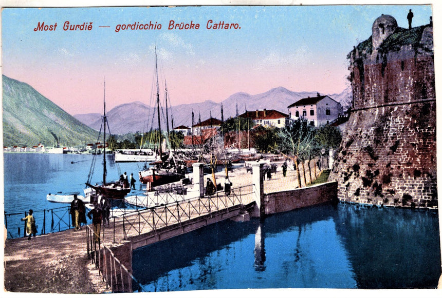 Cartolina antica Cattaro gordicchio brucke Montenegro