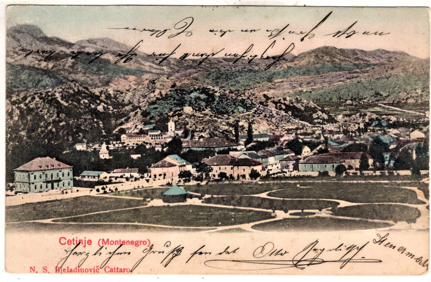 Cartolina antica Cetinje Cattaro Montenegro Croazia