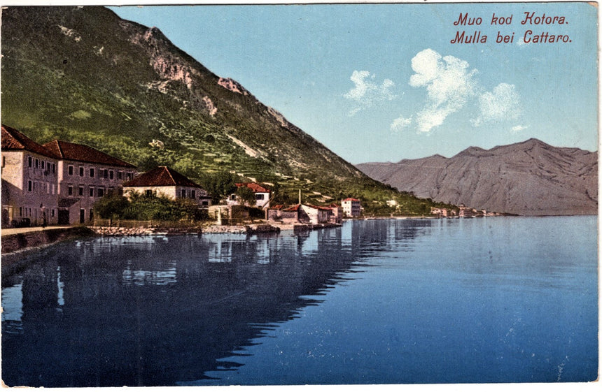 Cartolina antica Mulla bei Cattaro Montenegro Croazia