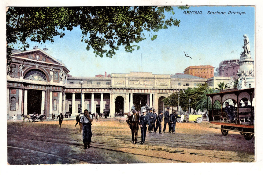 Cartolina antica Genova Stazione principale