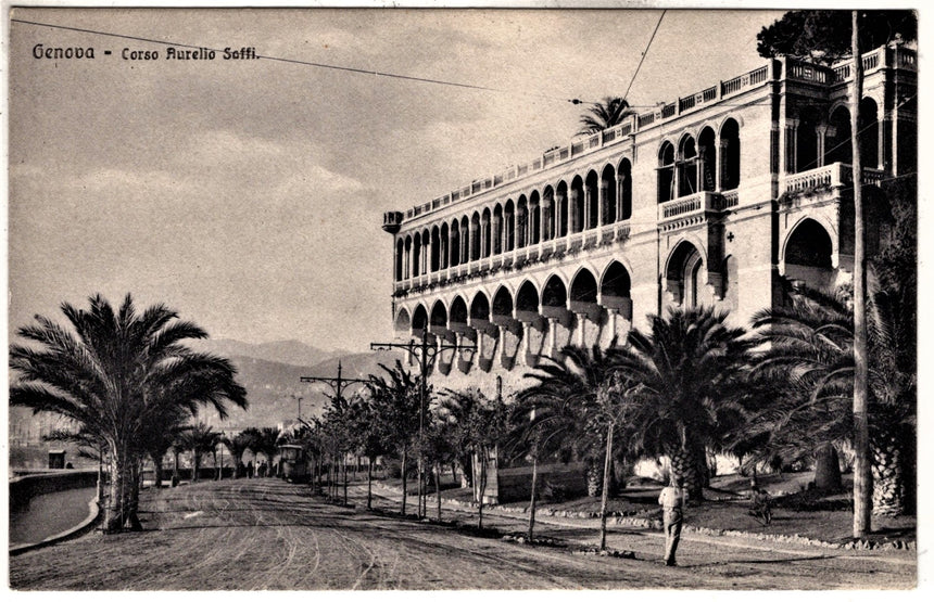 Cartolina antica Genova corso Aurelio Saffi