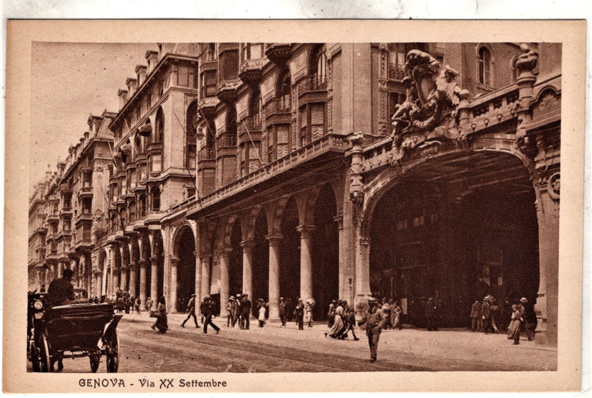 Cartolina antica Genova via XX settembre