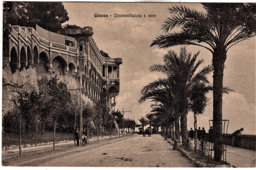 Cartolina antica Genova circonvallazione a mare