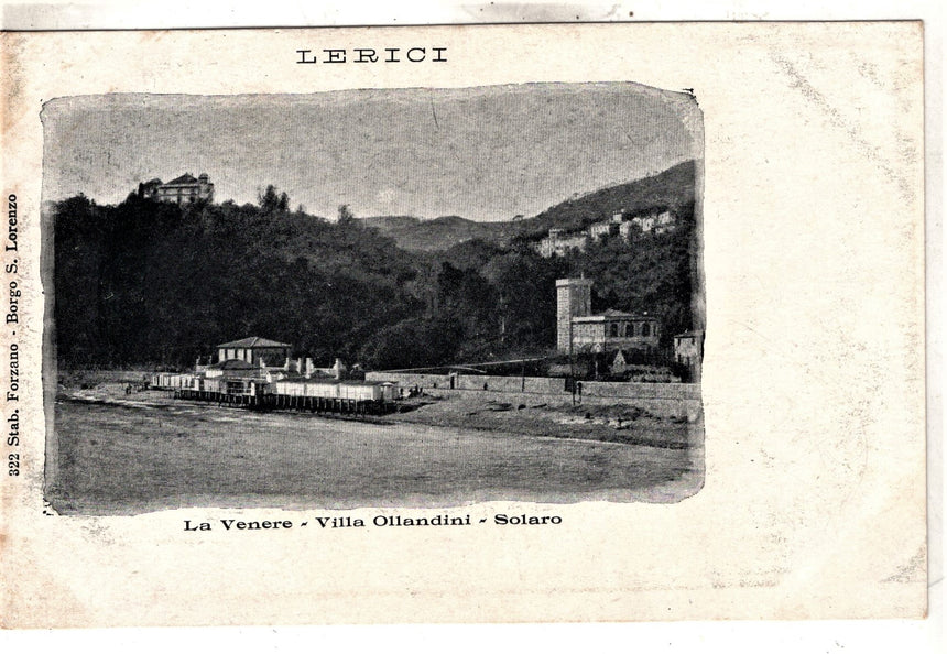 Cartolina antica La Spezia Lerici la Venere villa Olandini Solaro