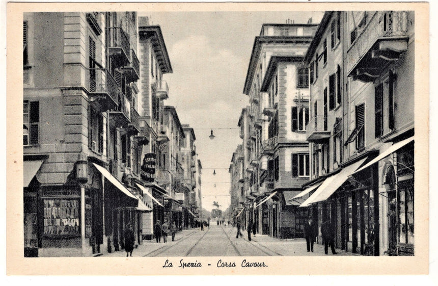 Cartolina antica La Spezia corso Cavour