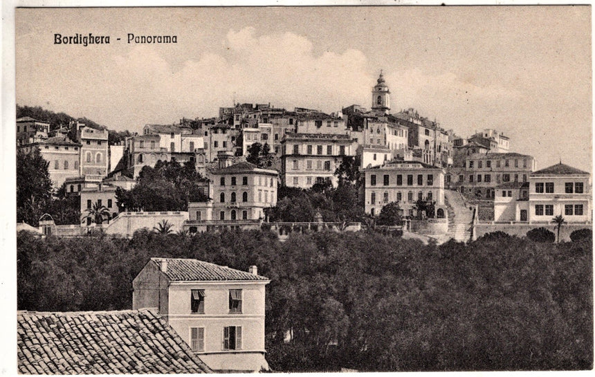 Cartolina antica Bordighera panorama