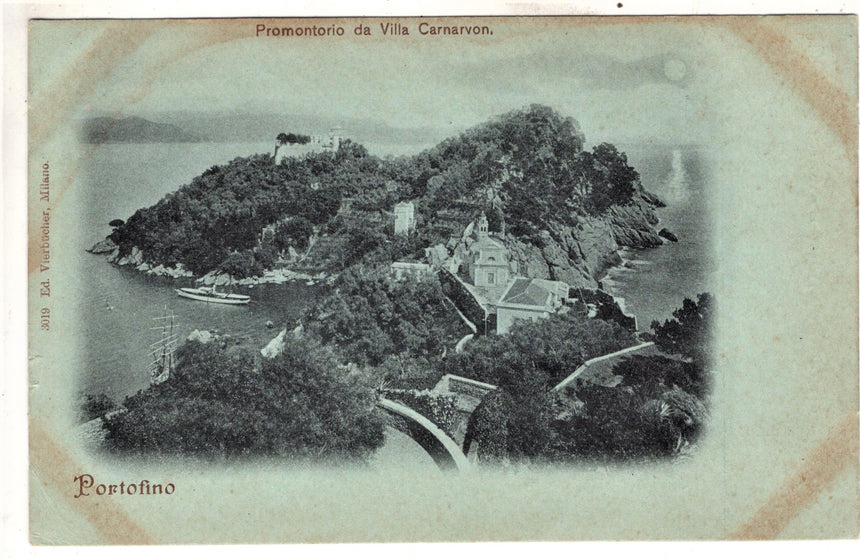 Cartolina antica Portofino da villa Carnarvon