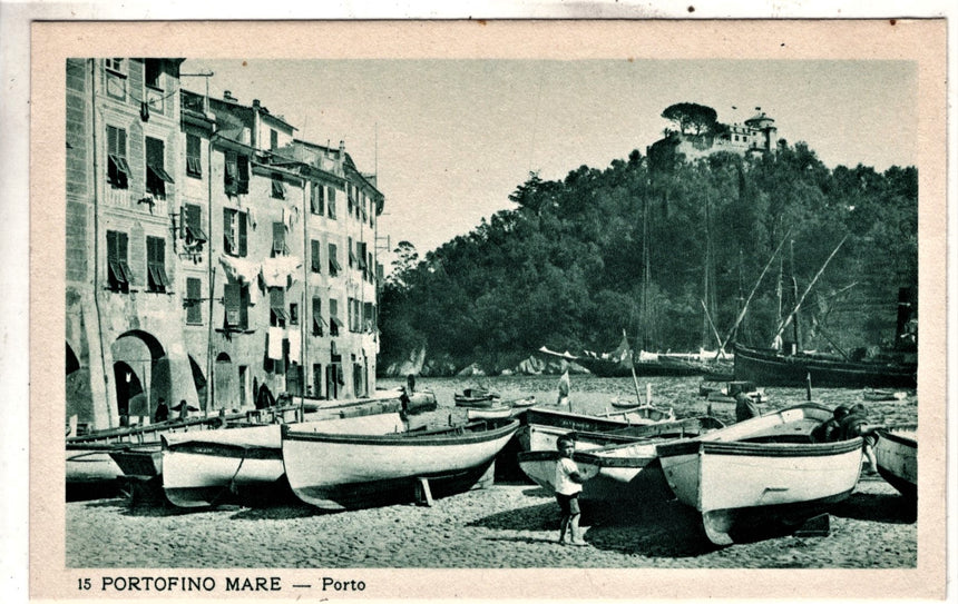 Cartolina antica Portofino mare il porto