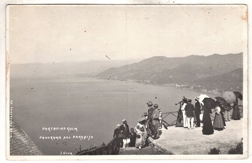 Cartolina antica Portofino Kulm panorama dal Paradiso