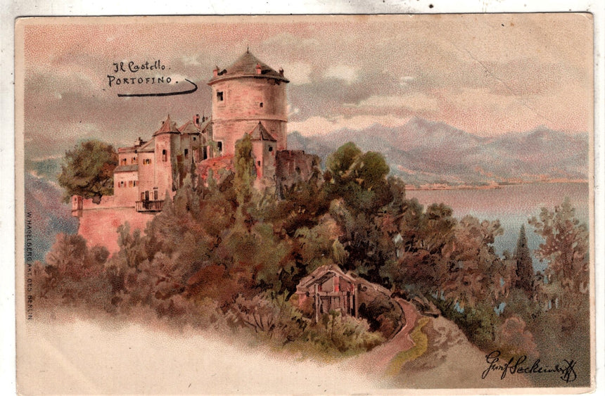 Cartolina antica Portofino il castello