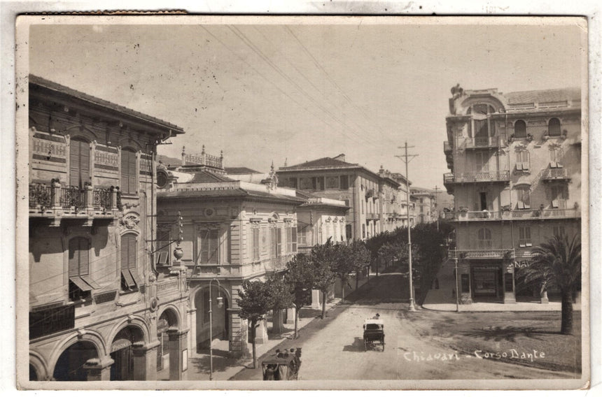 Cartolina antica Chiavri corso Dante