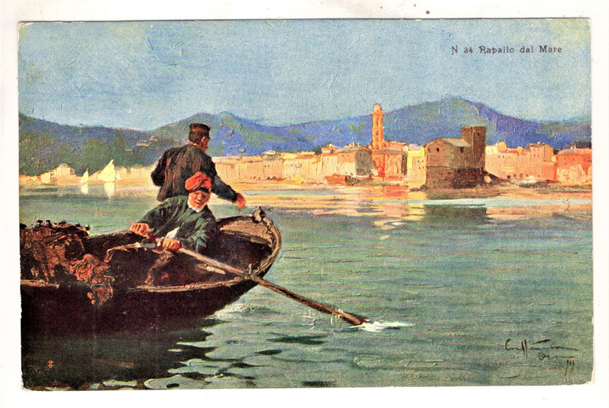 Cartolina antica Rapallo dal mare