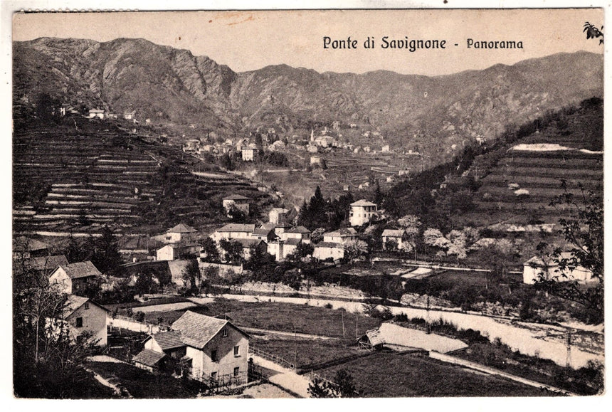 Cartolina antica Ponte di Savignone panorama