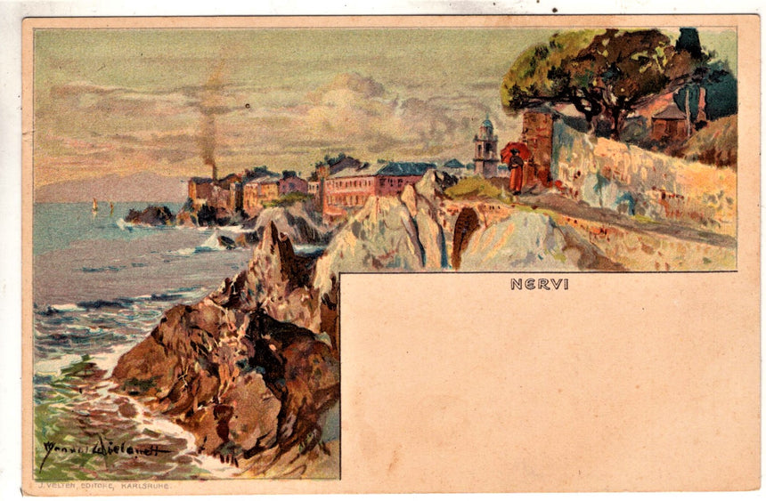 Cartolina antica Nervi cartolina Wielandt
