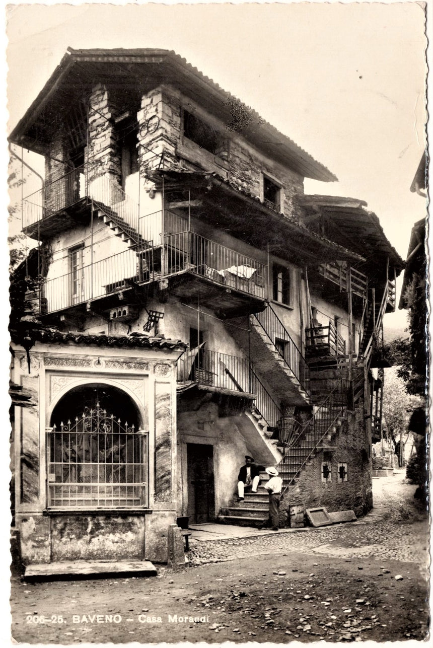 Cartolina antica Baveno casa Morandi lago Maggiore