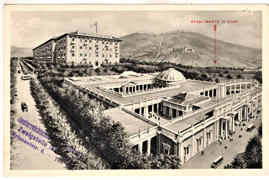 Cartolina antica Montecatini grand Hotel Bellavista Pistoia