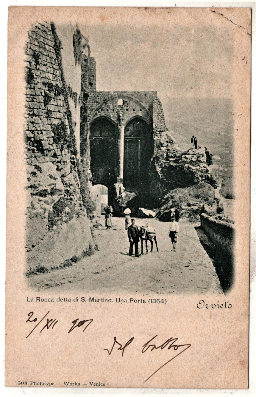 Cartolina antica Orvieto Perugia la Rocca di San Martino sped. Roma